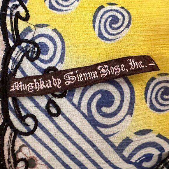 Sienna Rose Women L Sheer Tunic Floral Art Wear Bell Sleeve Coverup Boho Gothic - Picture 8 of 10